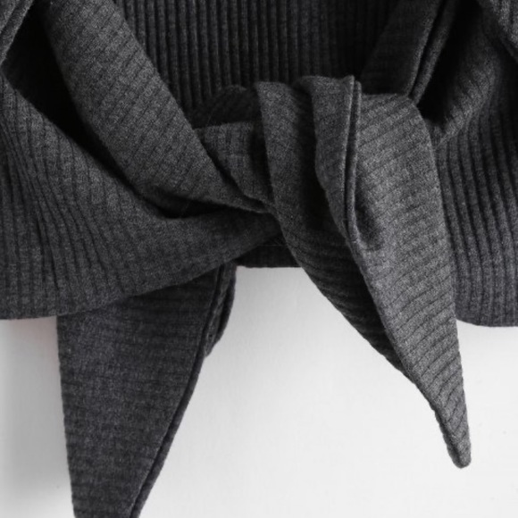 Carbon grey open back ribbed shirt - Picture 5 of 5